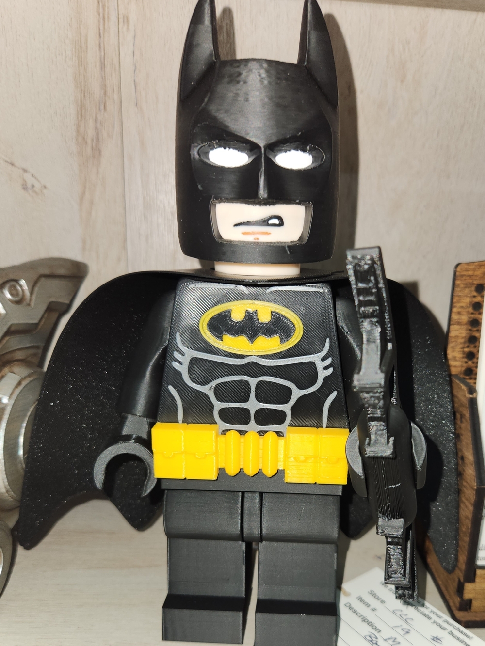 Lego Black Batman Minifigure with Yellow Belt